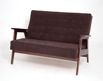 Прямой диван Ретро, двухместный (темный тон / RS32 - коричневый) в Набережных Челнах