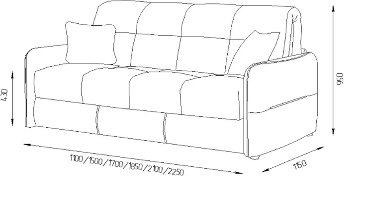 Прямой диван Токио 2 150 (НПБ) в Набережных Челнах - изображение 6