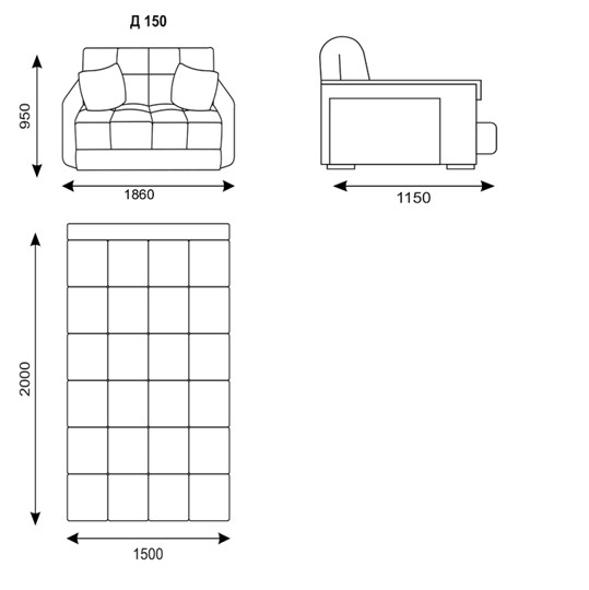 Прямой диван Турин 150 (НПБ) в Альметьевске - изображение 6