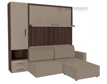 Подъемная кровать Кровать-трансформер Smart (ШЛ+КД 1400+Пуф), шкаф левый, правый подлокотник в Альметьевске