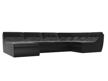 Модульный П-образный диван Холидей, Черный (экокожа) в Альметьевске