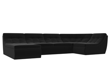 Модульный раскладной диван Холидей, Черный (микровельвет) в Нижнекамске