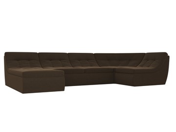 Модульный П-образный диван Холидей, Коричневый (микровельвет) в Нижнекамске