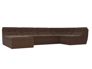 Модульный раскладной диван Холидей, Коричневый (рогожка) в Нижнекамске