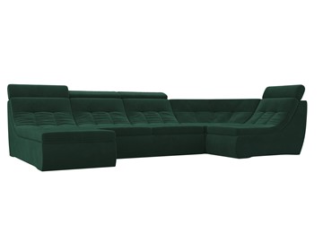 Модульный раскладной диван Холидей люкс, Зеленый (велюр) в Казани