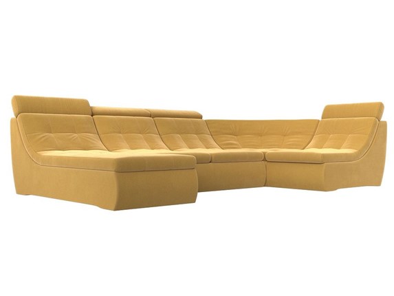 Большой модульный диван Холидей люкс, Желтый (микровельвет) в Нижнекамске - изображение