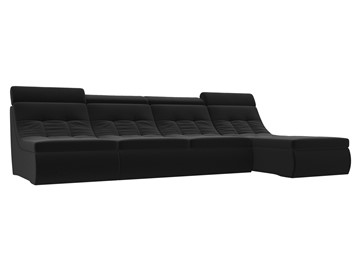 Модульный раскладной диван Холидей люкс, Черный (микровельвет) в Нижнекамске