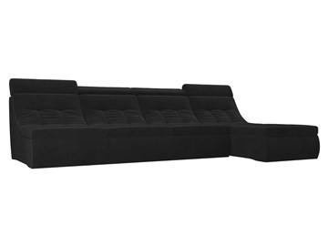 Модульный раскладной диван Холидей люкс, Черный (велюр) в Нижнекамске
