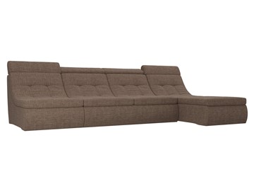 Большой модульный диван Холидей люкс, Коричневый (рогожка) в Нижнекамске