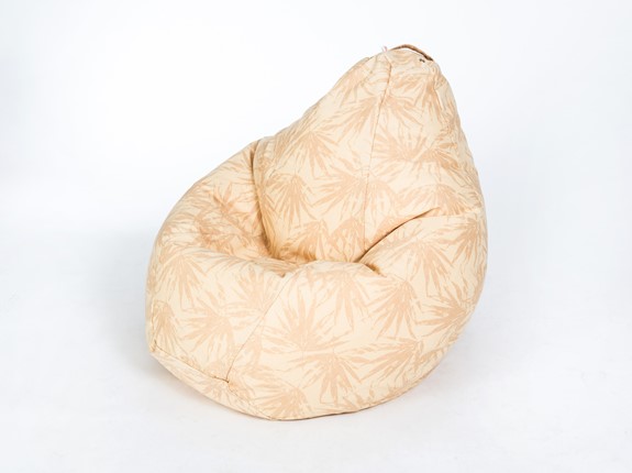 Кресло-мешок Груша большое, жаккард, бежевые листья в Альметьевске - изображение