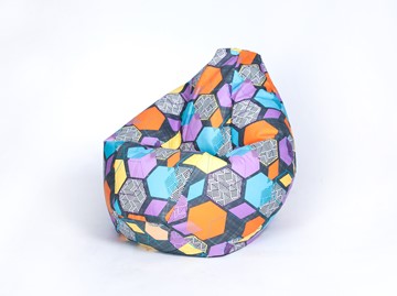 Кресло-мешок Груша среднее, велюр принт, геометрия в Нижнекамске