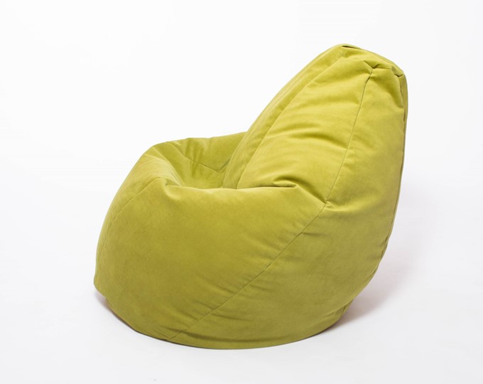Кресло-мешок Груша малое, велюр однотон, травянное в Набережных Челнах - изображение 2