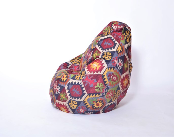 Кресло-мешок Груша малое, велюр принт, мехико графит в Нижнекамске - изображение 1