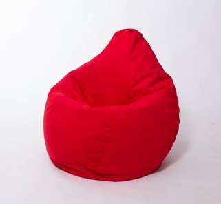 Кресло-мешок Груша большое, велюр однотон, красное в Нижнекамске