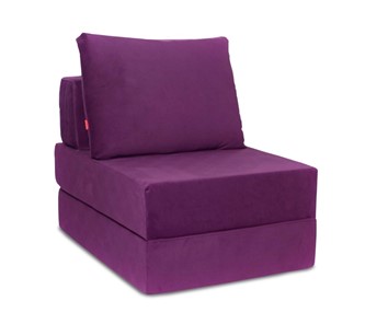 Кресло бескаркасное Окта, велюр фиолетовый в Нижнекамске - предосмотр