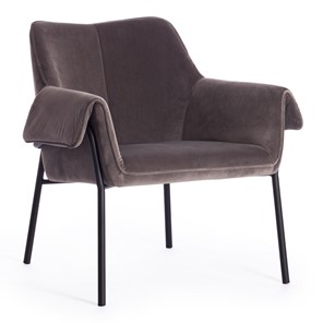 Кресло BESS (mod. 0179471) металл/вельвет, 70х71х75 см, серо-коричневый S108 (84 Brown)/черный в Альметьевске