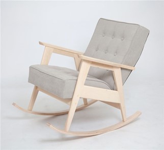 Кресло-качалка Ретро (беленый дуб / 02 - светло-серый) в Альметьевске
