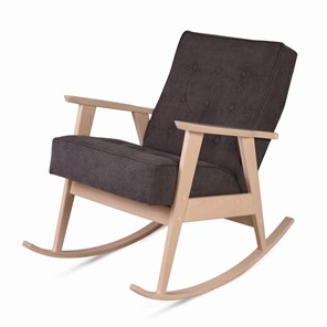 Кресло-качалка Ретро (беленый дуб / 05 - коричневый) в Нижнекамске