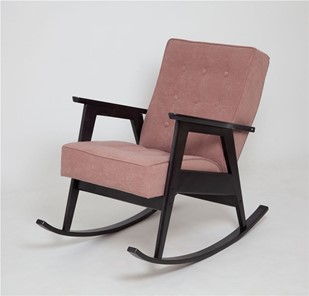 Кресло-качалка Ретро (венге / RS 12 - розовый) в Нижнекамске