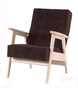 Кресло Ретро (беленый дуб / RS 32 - коричневый) в Нижнекамске
