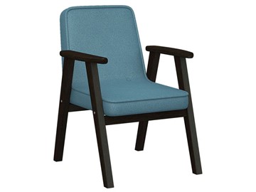Кресло в гостиную Ретро ткань голубой, каркас венге в Нижнекамске