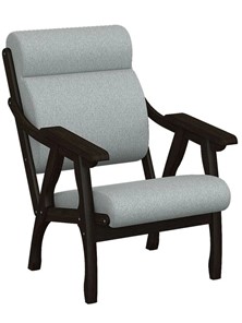 Кресло мягкое Вега 10 ткань серый, каркас венге в Нижнекамске