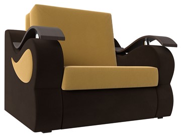 Раскладное кресло Меркурий (60), Желтый\коричневый (Микровельвет\Экокожа) в Альметьевске