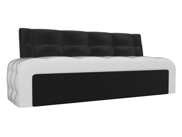 Раскладной кухонный диван Люксор, Белый/Черный (экокожа) в Набережных Челнах