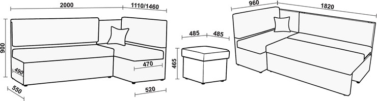 Угловой кухонный диван Нео КМ 3 с механизмом 2000*1110 в Нижнекамске - изображение 20