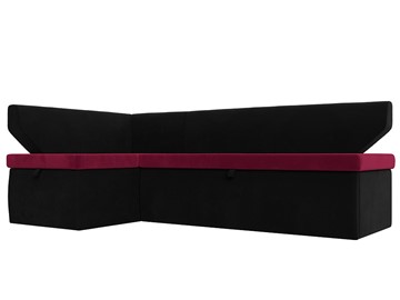 Угловой кухонный диван Омура, Бордовый\Черный (Микровельвет) в Нижнекамске