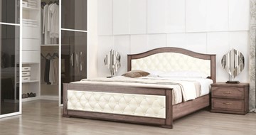 Двуспальная кровать Стиль 3, 160х200, кожзам, с основанием в Нижнекамске - предосмотр