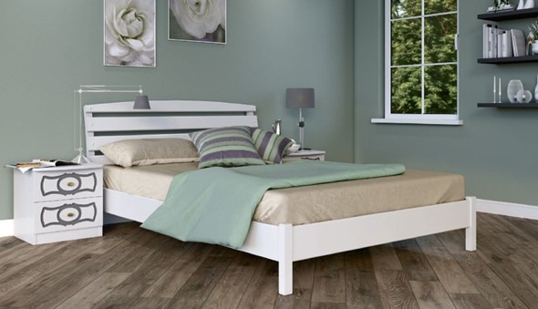 Спальная кровать Камелия-1 (Белый Античный) 140х200 в Набережных Челнах - изображение