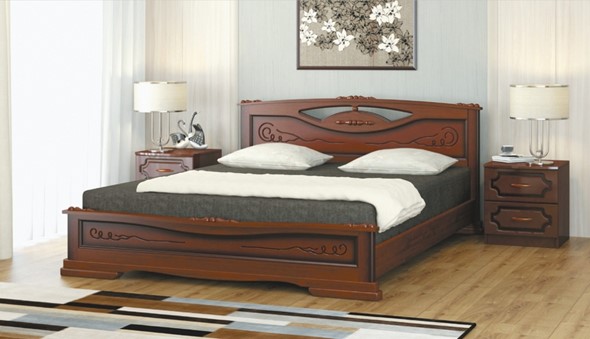 Полуторная кровать Елена-3 (Орех) 140х200 в Альметьевске - изображение