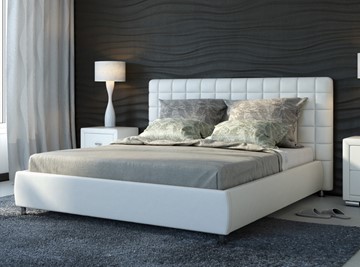 Кровать 2-спальная Corso-3 200x200, Экокожа (Белый) в Нижнекамске