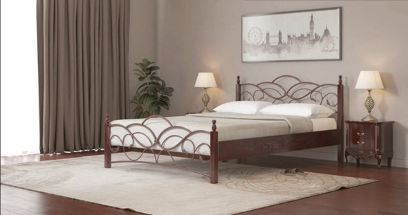 Кровать 1.5-спальная Марго 140*200 с основанием в Нижнекамске - изображение
