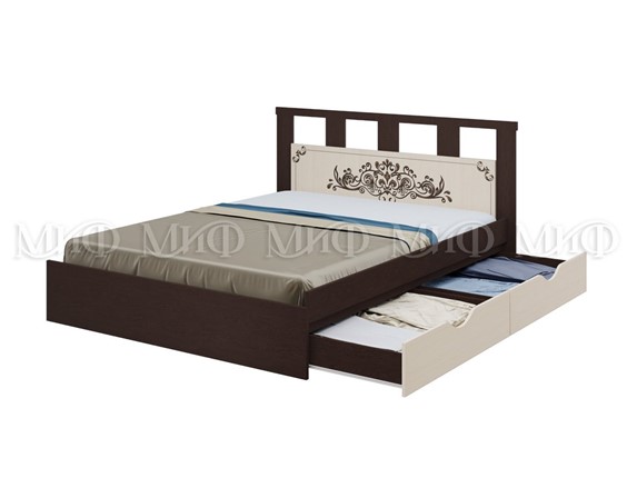 Кровать в спальню Жасмин 1600 с ящиками в Альметьевске - изображение