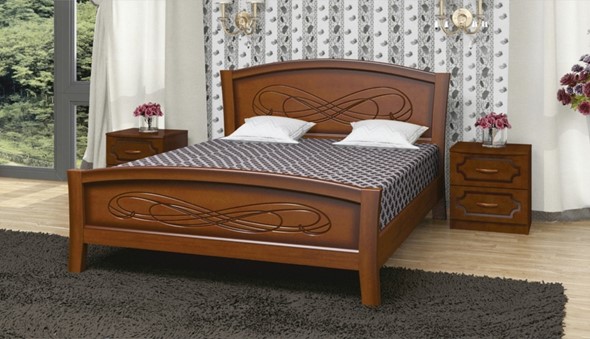 Кровать 1-спальная Карина-16 (Орех) 90х200 в Нижнекамске - изображение