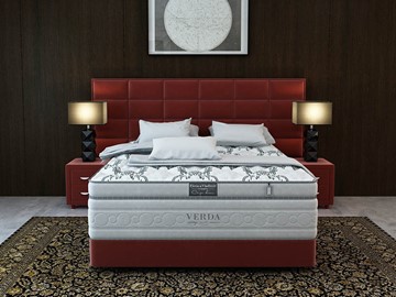 Кровать в спальню Chocolate/Podium M 160х200, Микровелюр (Manhattan Гранатовый) в Набережных Челнах