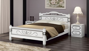 Двуспальная кровать Карина-5 (Белый Жемчуг) 160х200 в Набережных Челнах