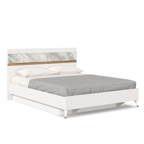 Двуспальная кровать 1600 Айла ЛД 688.110.000 с подъемным механизмом, Белый/Статуарио, исполнение 1 в Набережных Челнах