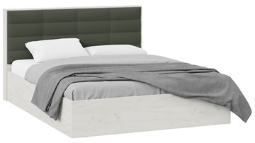 Кровать 2-спальная Агата тип 1 (Дуб крафт белый, Велюр Серый) в Набережных Челнах