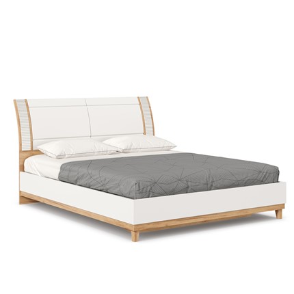 Кровать спальная Бари 1600 Дуб Золотой/Белый ЛД 698.140 в Альметьевске - изображение