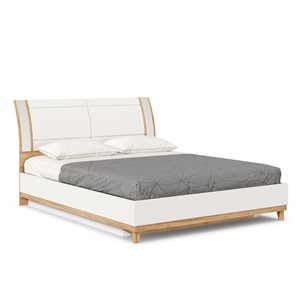 Кровать спальная Бари 1600 с подъёмным механизмом Дуб Золотой/Белый ЛД 698.220 в Альметьевске