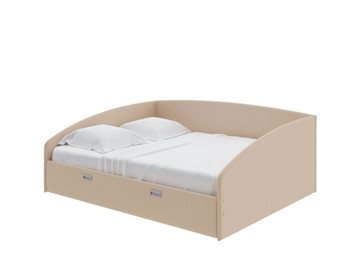Кровать двуспальная Bono 160х200, Рогожка (Savana Camel) в Набережных Челнах