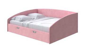 Кровать спальная Bono 160х200, Велюр (Casa Жемчужно-розовый) в Альметьевске