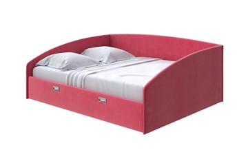 Кровать 2-спальная Bono 160х200, Велюр (Forest 13 Красный) в Нижнекамске