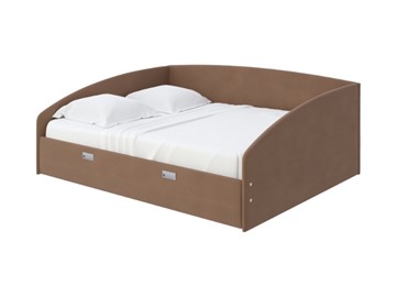 Кровать в спальню Bono 160х200, Велюр (Forest 514 Светло-коричневый) в Набережных Челнах