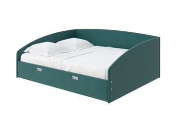 Кровать 2-спальная Bono 160х200, Велюр (Forest 560 Морская волна) в Набережных Челнах