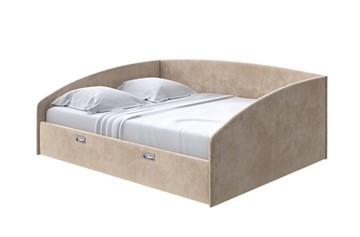 Кровать 2-спальная Bono 160х200, Велюр (Лофти Тауп) в Нижнекамске
