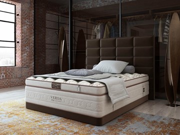 Двуспальная кровать Chocolate Compact/Basement 180х200, Микровелюр (Manhattan Лесной каштан) в Казани